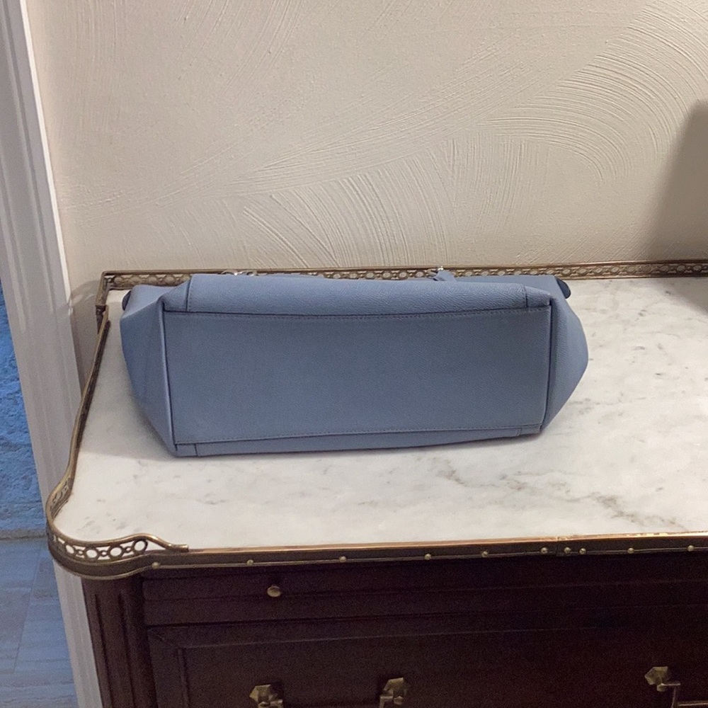 Coach Light Blue Leather Tote - Picture 3 of 11